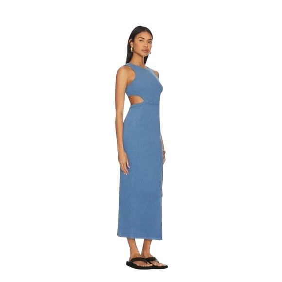 NWT! L*Space Charli Micro Ribbed Cut Out Dress in Offshore - Size Large - Picture 6 of 12